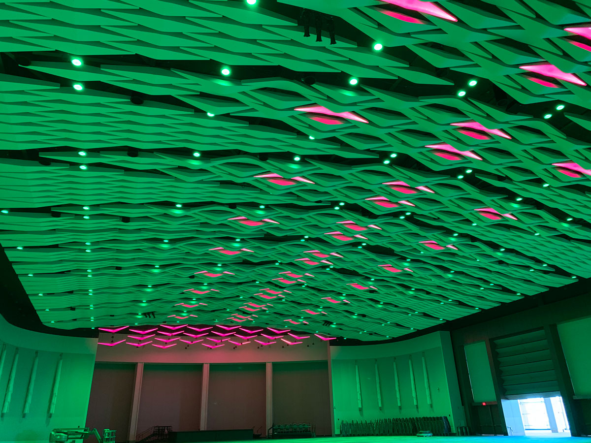 Conference Center - Chromabeams Lighting Green